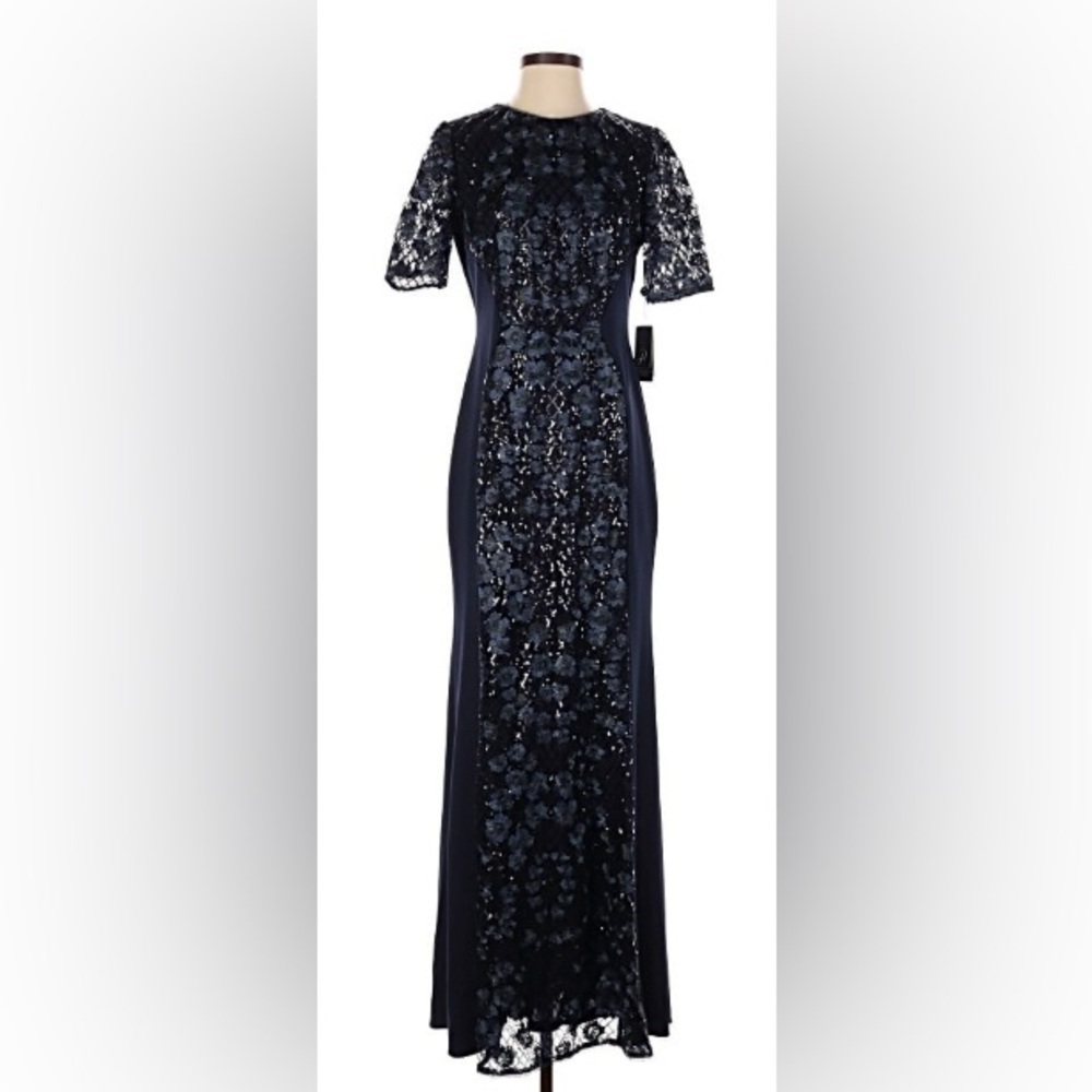 Adrianna Papell Navy Formal Gown Size 6 NWT Retail $229.00